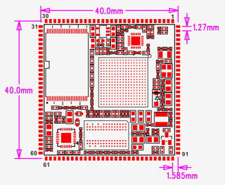 Freescale i.MX287核心板 PCB尺寸图