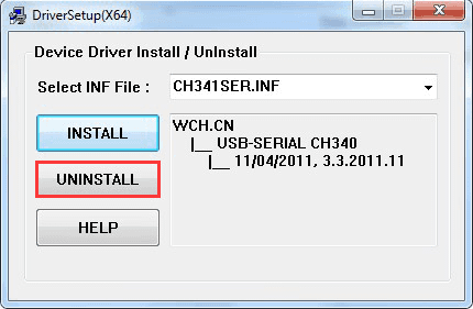 uninstall CH341SER