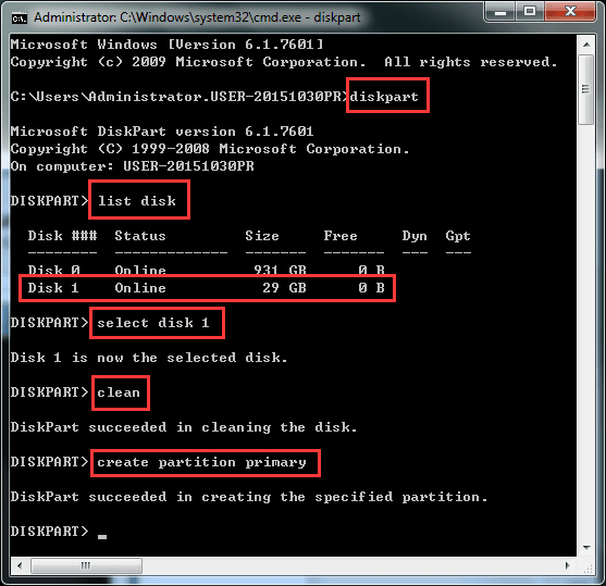 Format SD Card in CMD